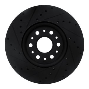 Buick Enclave Brake Rotor (1) - Front Right - R1 Concepts - Drilled & Slotted - Black - `17-`25